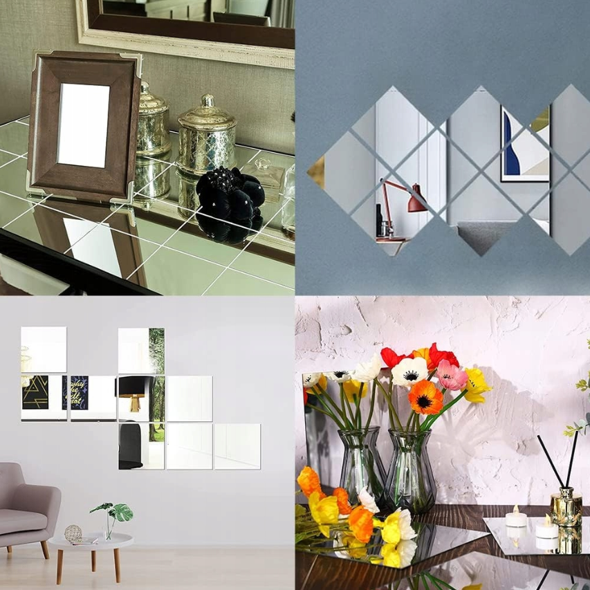 samolepiace zrkadlové dlaždice na stenu